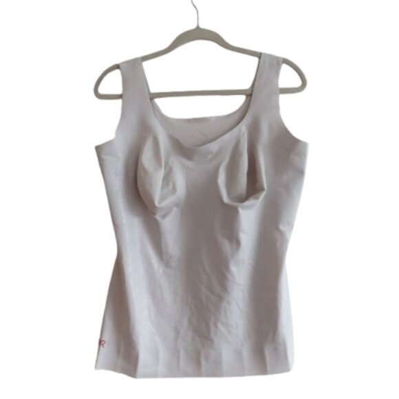 RUBY RIBBON Sleek Shape Tank Top Cami Bra in Metallic Silver - Size 50 / 4XL - Picture 1 of 14